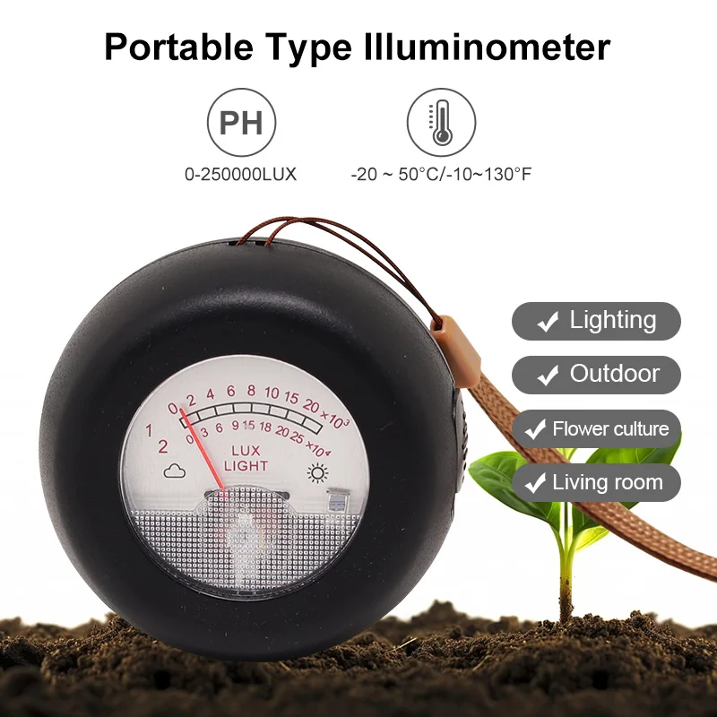 2 In 1 Illuminometers & Thermometer METER 250,000 LUX Pointer Type Luxmeter Luminance Temperature Test Illuminometers Photometer