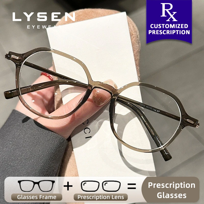 

LYSEN Fashion Women Myopia Prescription Optical Glasses Anti Blue Light Photochromic Glasses Round Progressive Reading Eyewear
