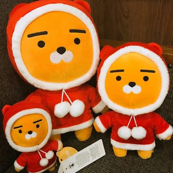 4 Style Kakao Hoodie Plush Toys Christmas Red RYAN Stuffed Doll Cute Lion Pendent Festival Gift for Girlfriend