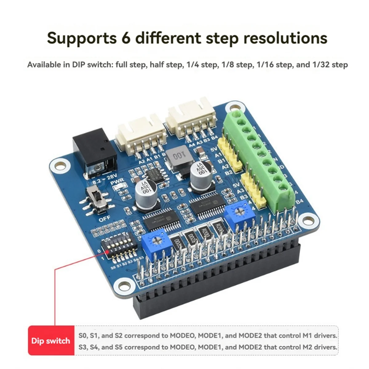 AT87-For Raspberry Pi Stepper Motor HAT Expansion Board Up to 1/32 Microstepping for Jetson Nano for 3D Printing DRV8825