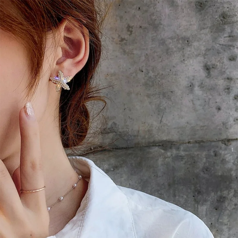 New Type Of Starfish Earrings For Sleeping Women\'s Temperament Exquisite Design Earrings Party Gifts Women\'s Fashion Jewelry