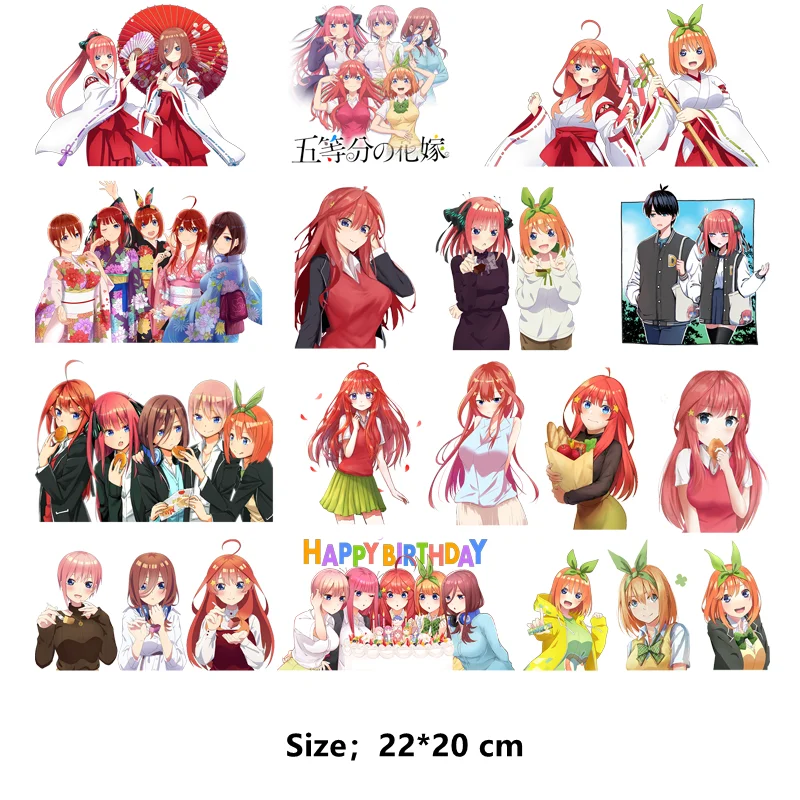 Anime The Quintessential Quintuplets thermoadhesive patches small size vinyl stickers Ironing applications