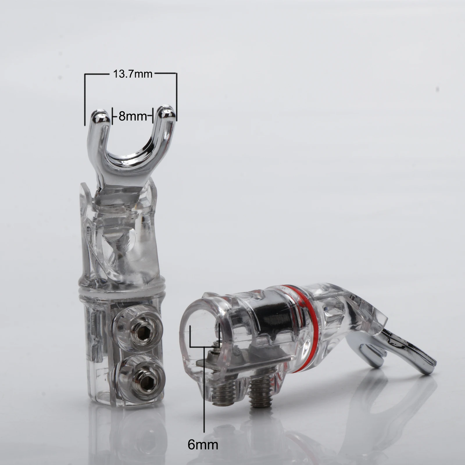 SY1503 4Pcs Hifi Audio Y Spaten Stecker Rhodium Überzog Reine Kupfer Lautsprecher Terminal Anschluss Hallo-end-Lautsprecher Kabel stecker Adapter