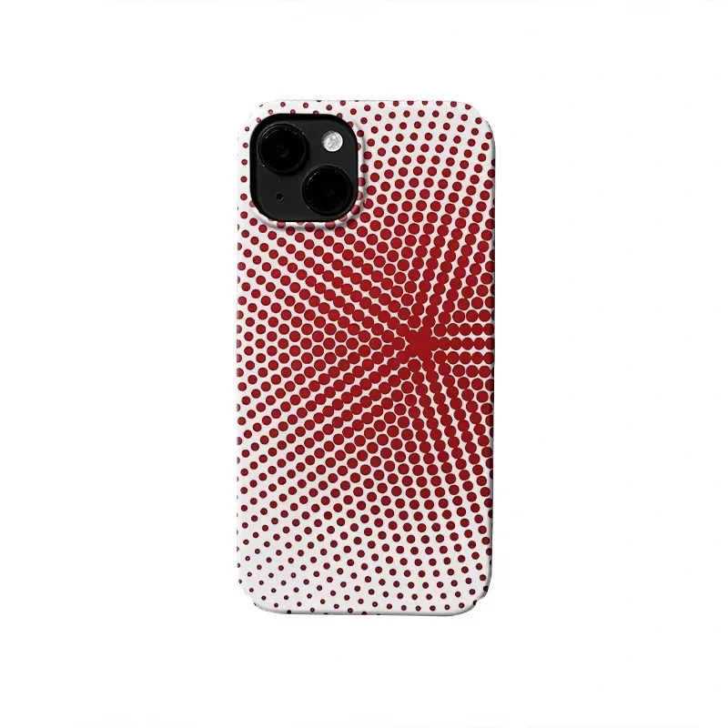 

Ins Korean Red Diffuse Spots Phone Case for IPHONE 17 Air 16E 15 PROMAX 14 Plus 13 12 MINI 11 PRO 16Plus XR Acrylic Phone Cover