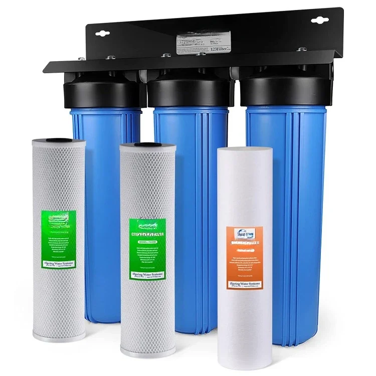 HOME.Whole House Water Filter System, Highly Reduces Sediment, Taste, Odor, and up to 99% Chlorine, 3-Stage w/ 20-Inch Sediment