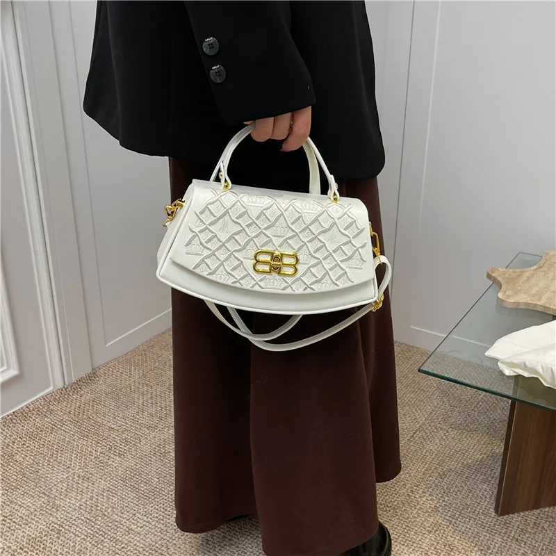 

Роскошная сумка в форме полумесяца 2025, шикарная женская сумка с верхней ручкой, модная сумка через плечо через плечо, минималистичная сумка «день-ночь», текстурированная