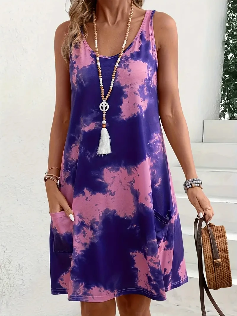 Женское платье-футляр с принтом, элегантное платье без рукавов для весны и лета, женская одежда