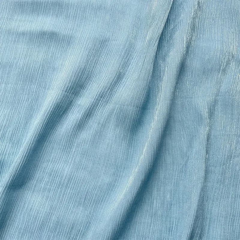 Color striped pleated linen fabric dress fashion clothing Hanfu light luxury