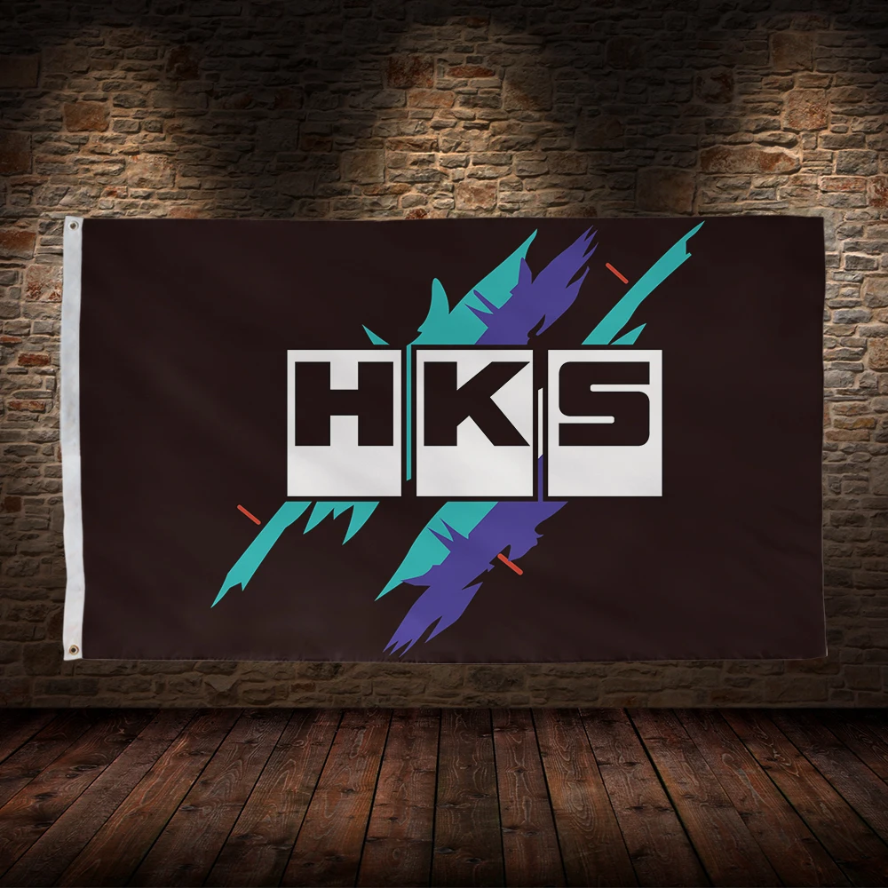 Bandeira de Corrida H-HKSs, Poliéster, Impresso, Carros, Sala, Decoração na Garagem, 3x5 pés