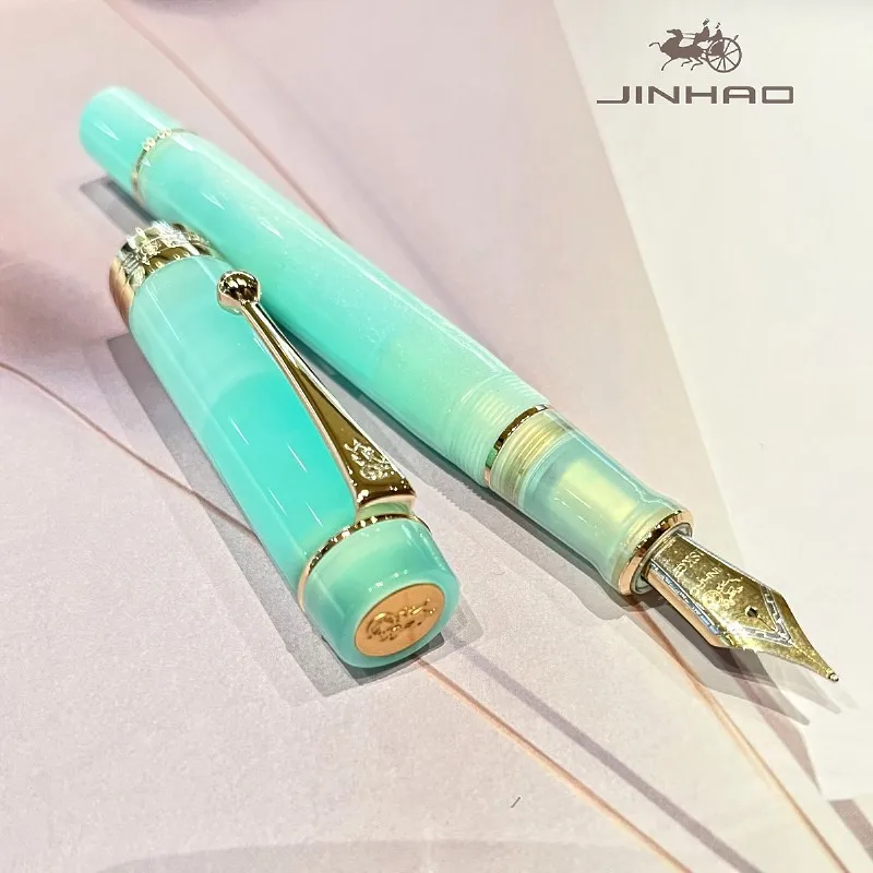 1 Stück JINHAO 100 Mintgrüner Metall-Füllfederhalter, Luxus-Stift-Geschenk, perfekt für Geschäftsleute, Studenten, Executive Smooth Ink Pen – Detail 5