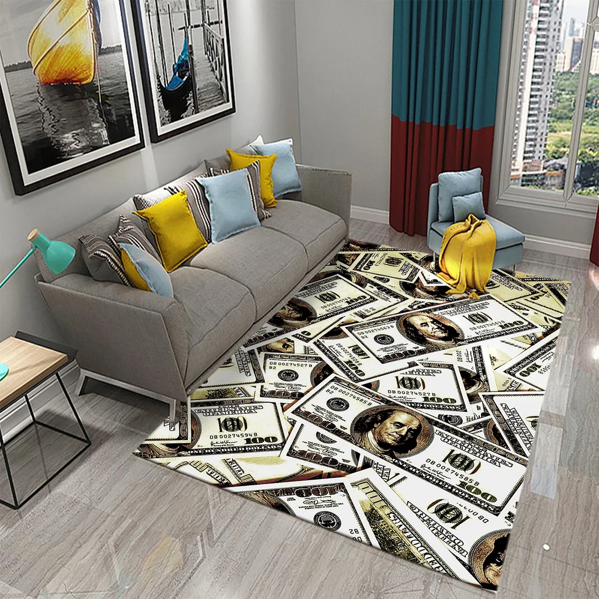 Dollar Money Pattern Carpet Hallway Entrance Doormat Living Room Floor Rugs Home Decor Kitchen Carpet Non-slip Bathroom Area Mat