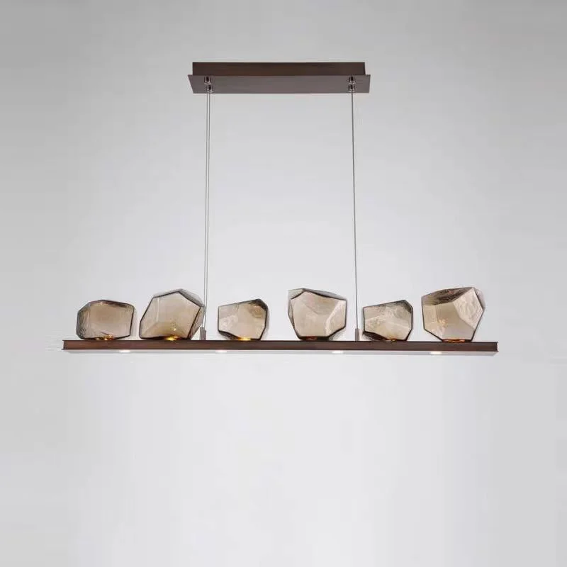 

Luxury Postmodern Round Art Stone G4 LED Suspension Chandelier Light for Entryway Foyer and Interior Home Decoration