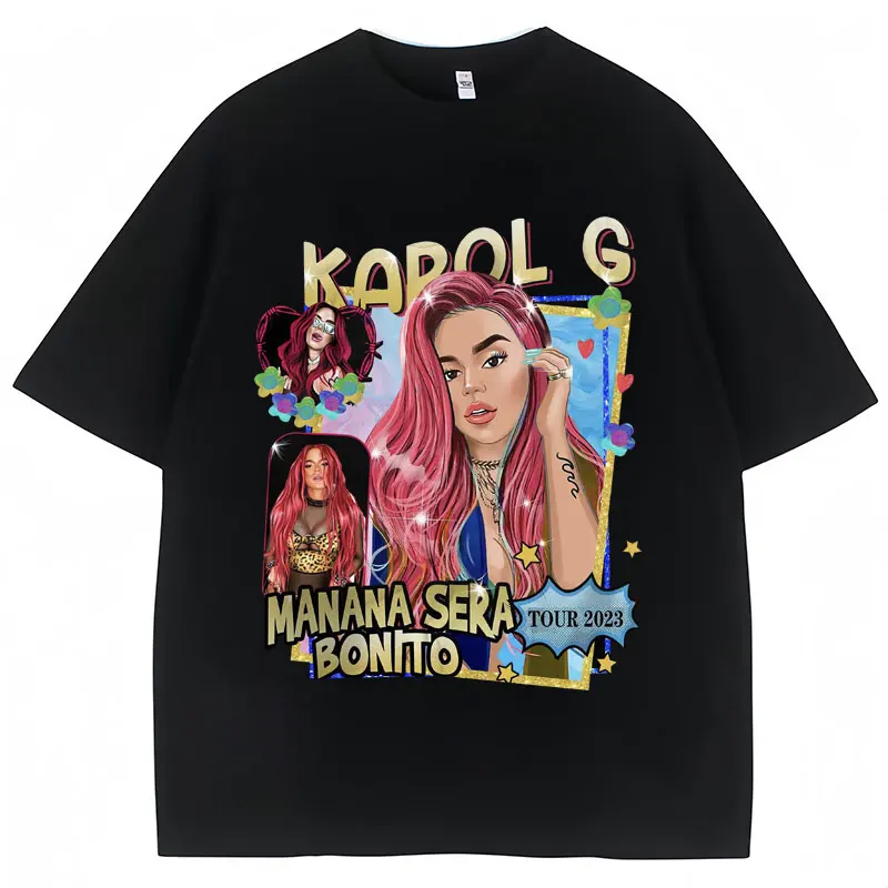 Hot Singer Karol G Graphic T-shirt Manana Sera Bonito Fashion Aesthetic Popular Tee Shirt Men Women Loose Hip Hop Cotton T Shirt