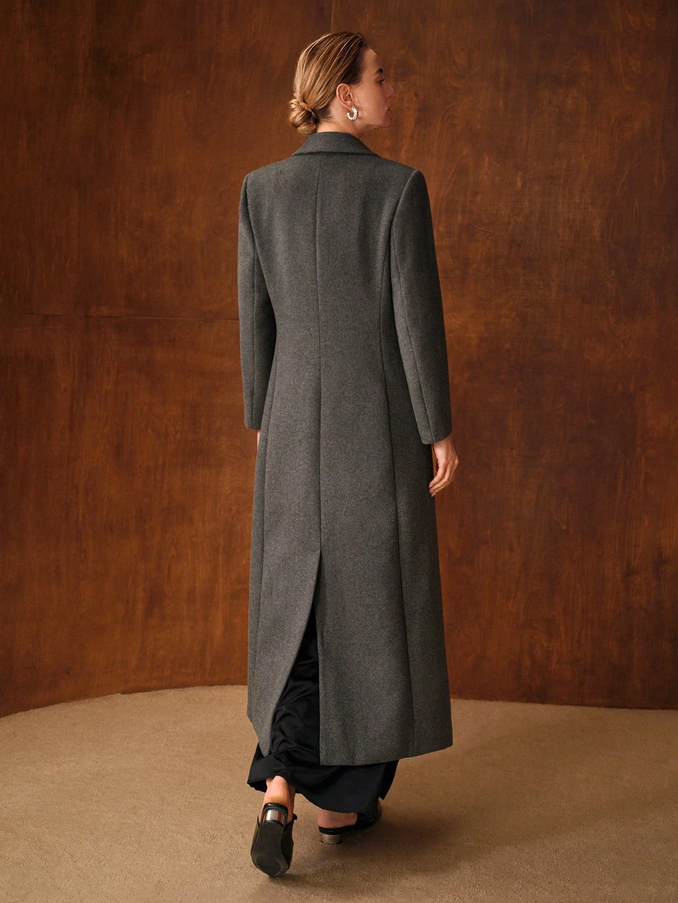 Woolen Crystal Women Long Blazer Double Breasted Lady Overcoat Slim Fit Coat Custom Made Only Jacket