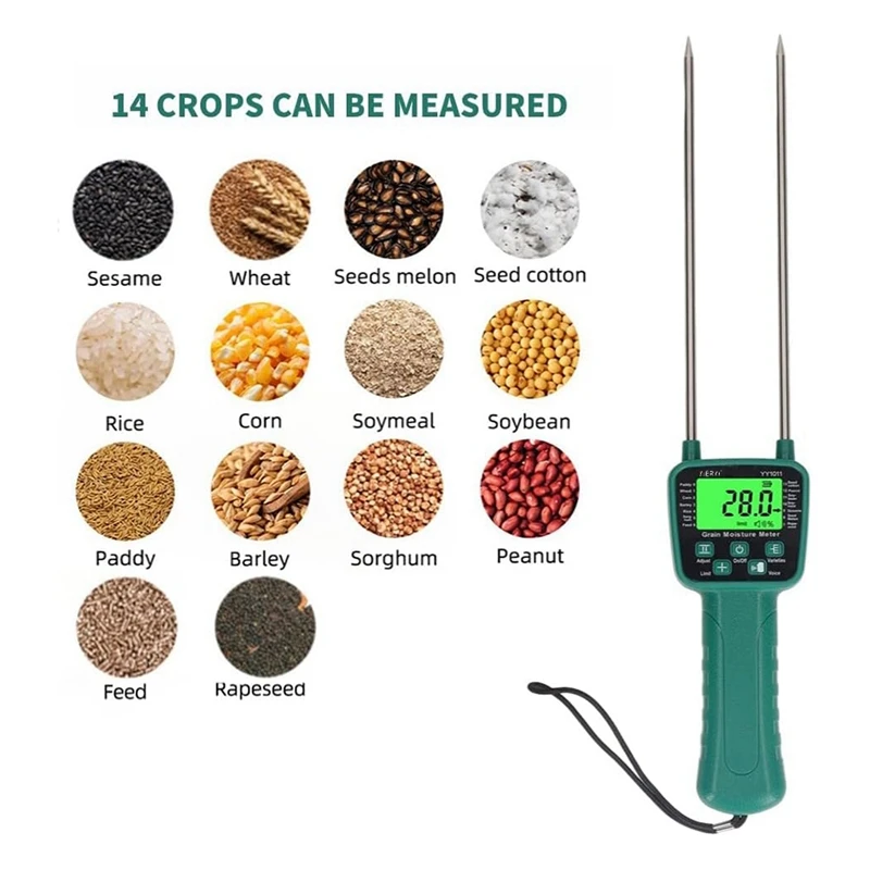 Digital Grain Moisture Meter Tester For Wheat,Corn,Rice,Peanut,Soybean,Flour,Feed,Peanuts,Sesame,Sorghum