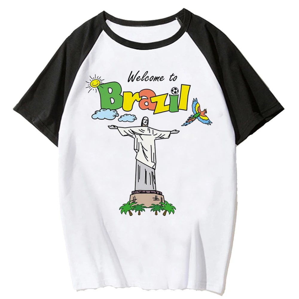 Brazil Flag tshirt women comic top girl harajuku clothing