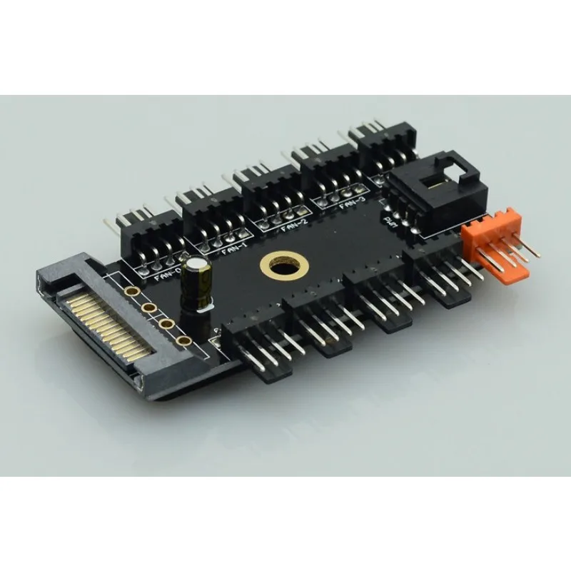 10 Channel PWM Fan Hub Splitter 4Pin 3Pin Fan Controller SATA & 4D Power Supply Computer Fan Extension Board