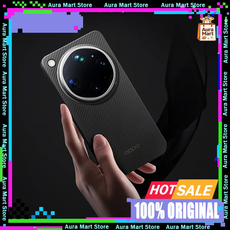 Genuine Original for OPPO Find X9 Ultra Aramid Fiber Magnetic Protective Case with Metallic Texture Lens Ring Protection