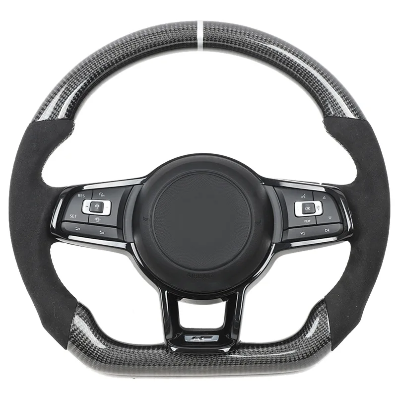 

For V-w Steering Wheel Bora Santana Golf Mk7 Golf6 Golf7 New Polo Jetta Caddy GTI Modified Carbon Fiber Steering Wheel