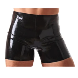 Natural Latex Mens Boxer Shorts Rubber Fetish Tight Black Panties Underwear Handmade S-LPM026