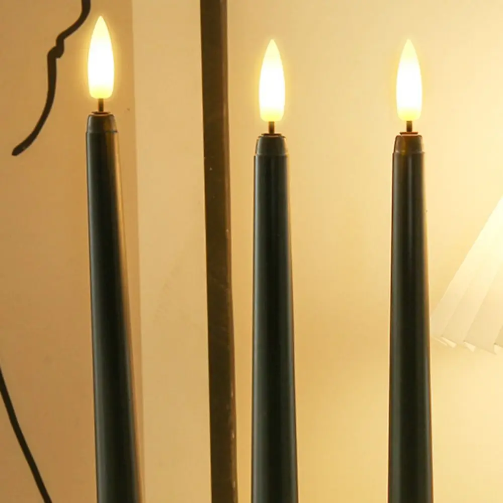 

Grave Decor Simulation Led Candles Battery Operated 3D Wick Flameless Taper Candles Creative Tall Candlesticks Halloween