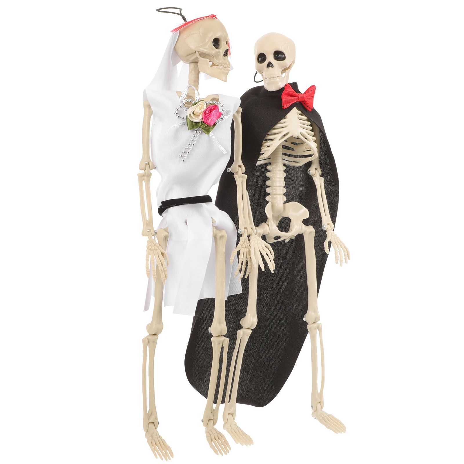 

2pcs 40cm Bride Groom Plastic Scary Halloween Decorations Halloween Props Scary Decor Ghost Festival Party