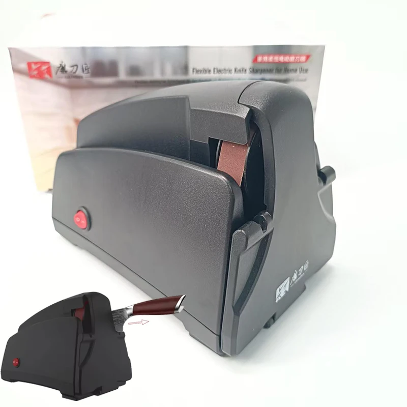 

Электрическая точилка для ножей, профессиональная шлифовальная ленточная шлифовальная машина TAIDEA с 4 зернистостью (120–1000), быстрая и простая заточка ножей