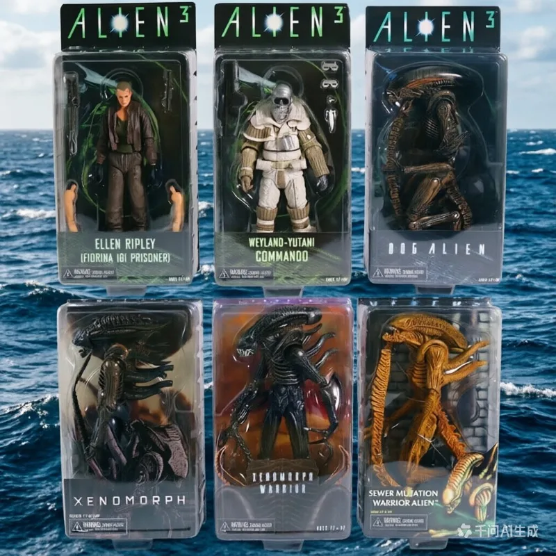 Oferta Especial NECA Aliens Xenomorph Warrior Dog Alien Ellen Ripley Weyland Yutani Bishop Colonel Cameron Figura de Acción Coleccionable de 7 Pulgadas
