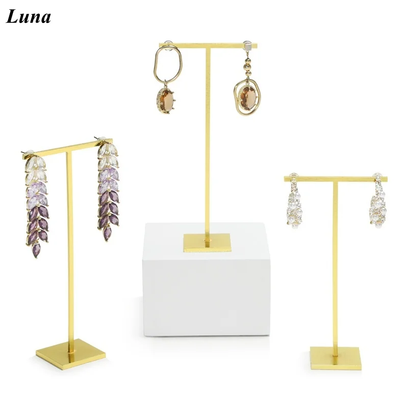 

S M L Metal Earring Holder Women Jewelry Organizer Shelf 9cm 11cm 13cm Rack For Ear Ring Show