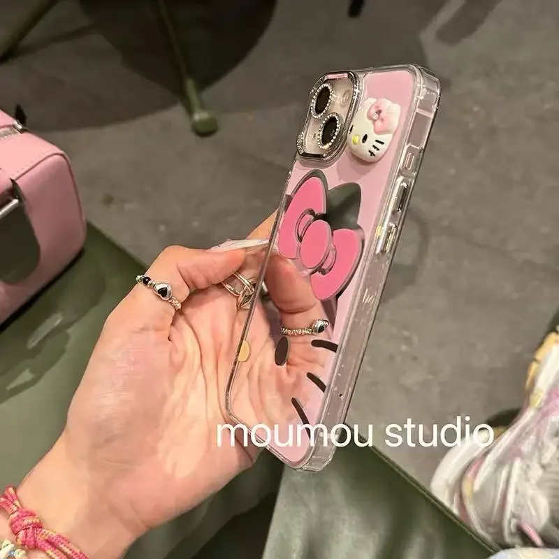 Süße Hello Kitty Anime Kawaii MINISO Anime Ins Fashion iPhone 16 15 pro max Hülle Süße Kt Katze Apple Cover Geschenke für Mädchen