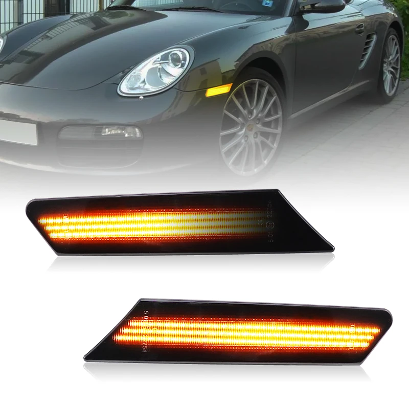 For Porsche 987 Cayman Boxster 911 997 Carrera Turbo GT2 GT3 LED Side Marker Lamp Dynamic Turn Signal Blinker Indicator Lights