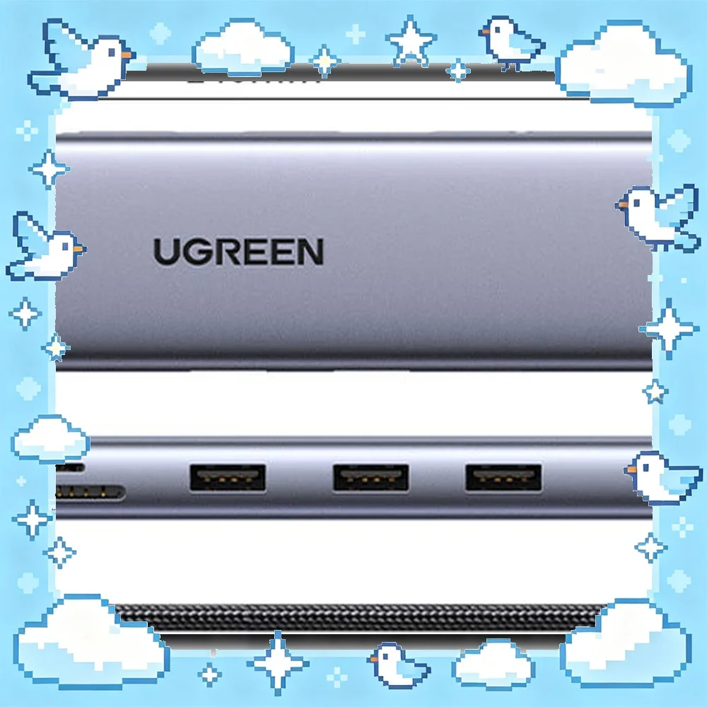 UGREEN 25360 9-in-1 USB-C Hub with 1.5m Cable, 4K 30Hz HDMI, 1080p VGA, Gigabit Ethernet, 3 USB 3.0, SD/TF Reader, 100W PD
