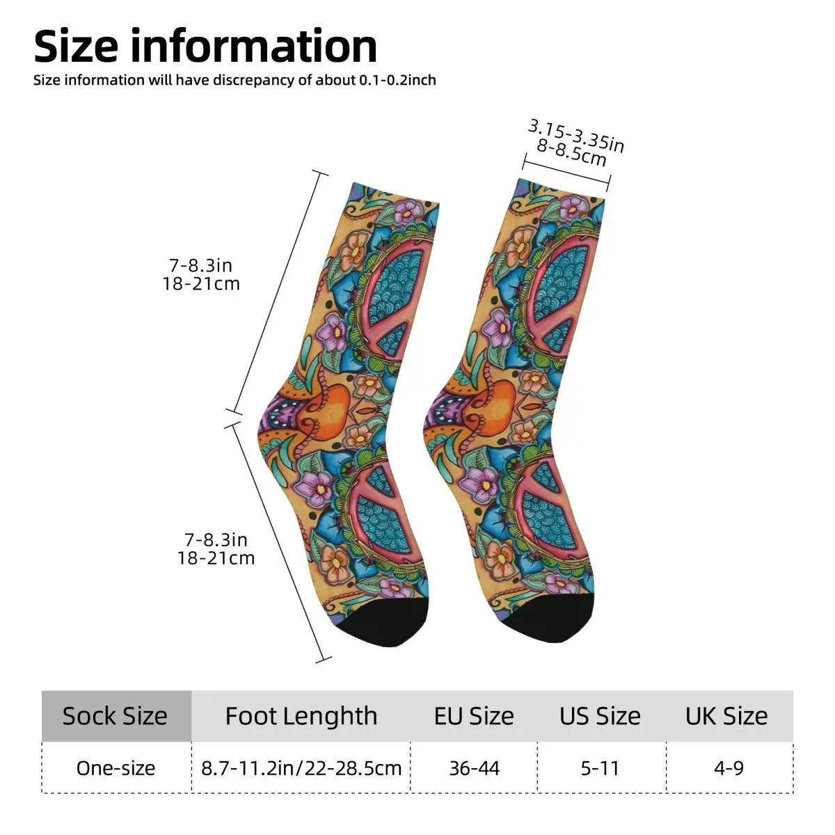 Love And Peace Sock Printed Man Polyester
