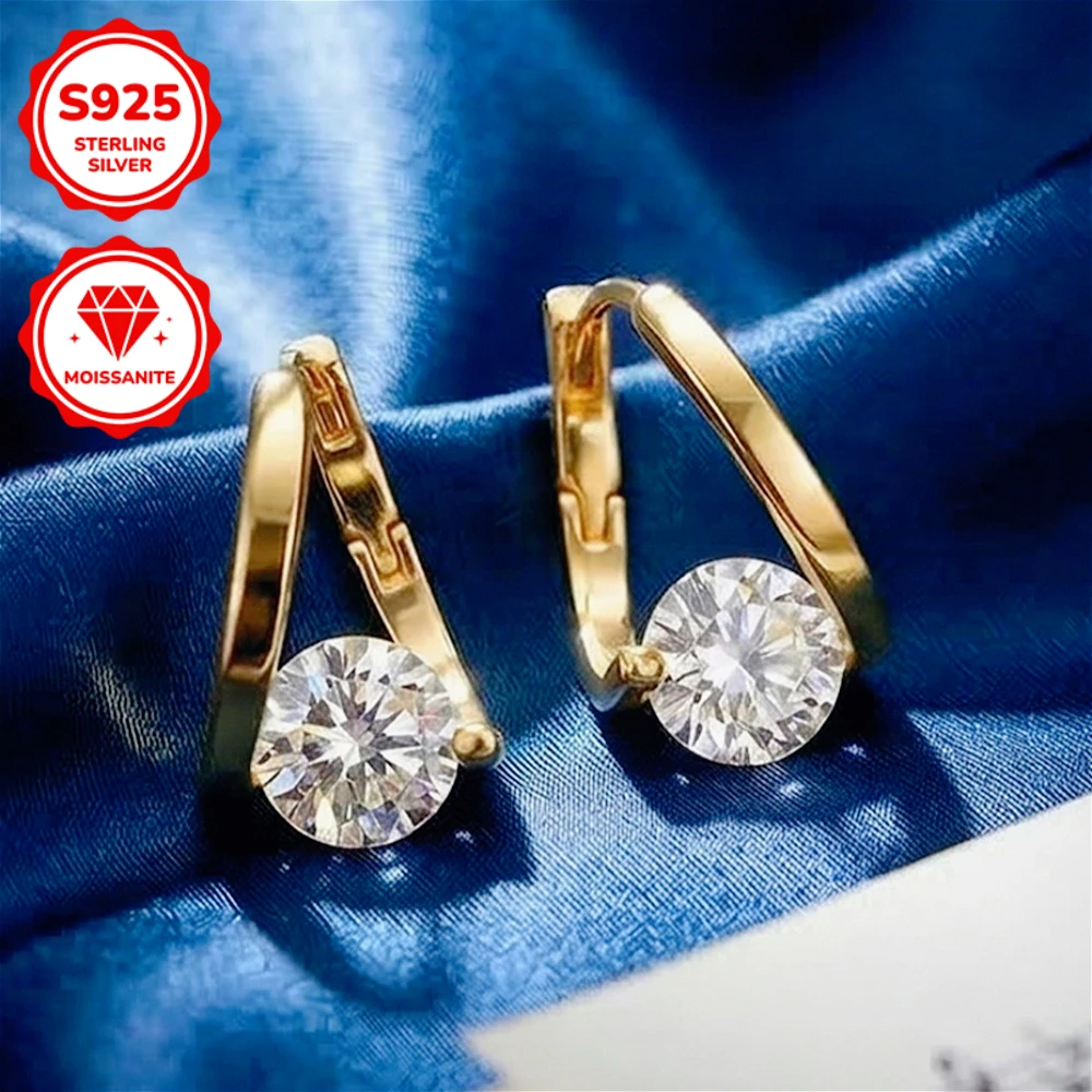 

1 пара роскошных сережек-гвоздиков с муассанитом весом 1/2/3 карата, изготовленных из стерлингового серебра 925 пробы, что делает их незабываемым подарком на годовщину.