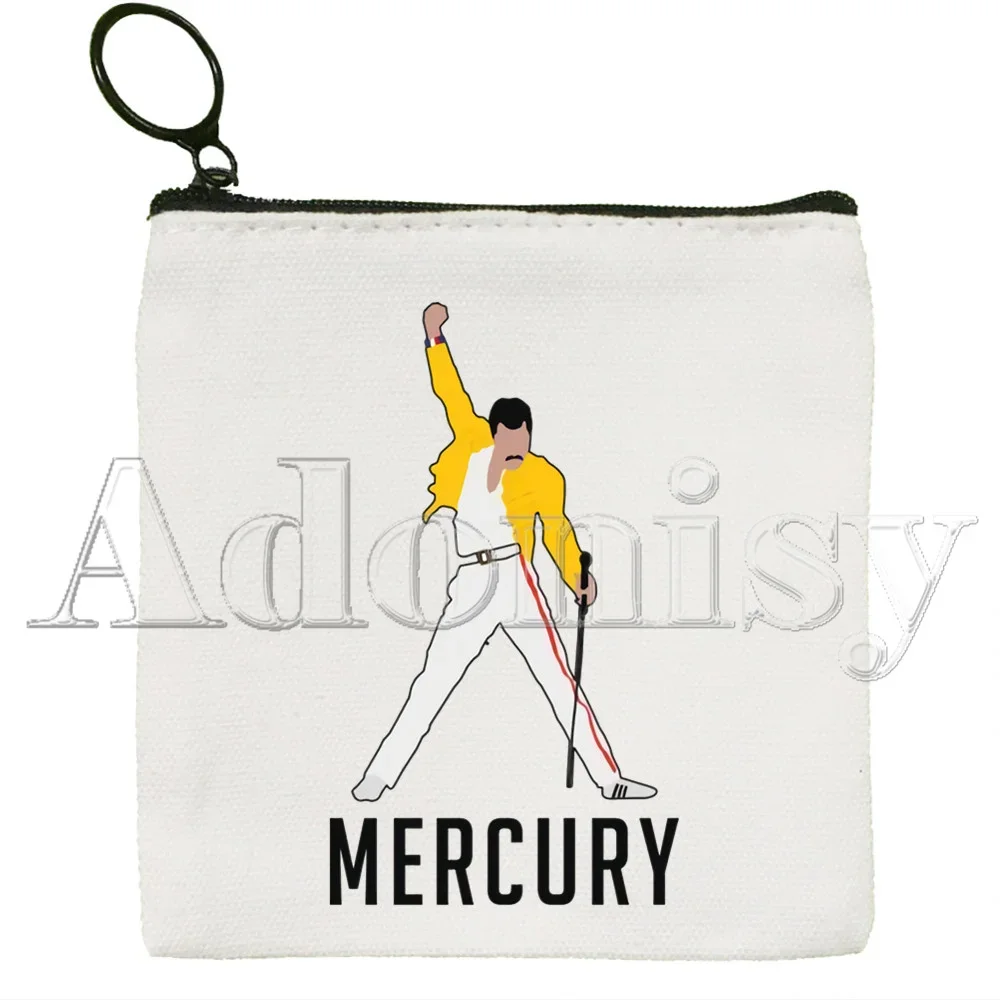 Freddie Mercury Cute Solid Color Canvas Coin Purse Small Fresh New Zipper Key Bag Hand Gift Bag