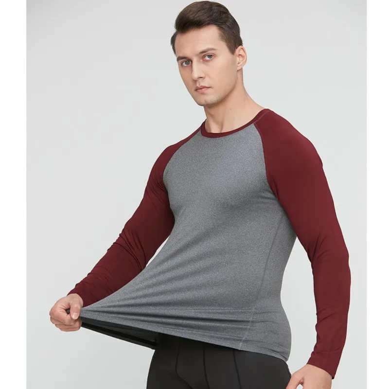 

Мужская и женская компрессионная футболка для бега с длинной базой, плотная футболка для фитнеса, спорта, баскетбола, футбола, катания на лыжах, тренировочная нижняя одежда для спортзала 23301