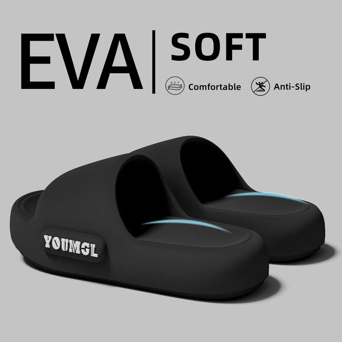 

Fashion Thick Sole Slippers Men Home Slippers Women Soft Shower Shoes Concise Indoor Non-Slip Comfortable Outdoor Beach Sandals