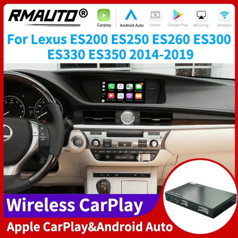 

RMAUTO Wireless Apple CarPlay for Lexus ES ES200 ES250 ES260 ES300 ES330 ES350 2014-2019 Android Auto Mirror AirPlay Body Kit