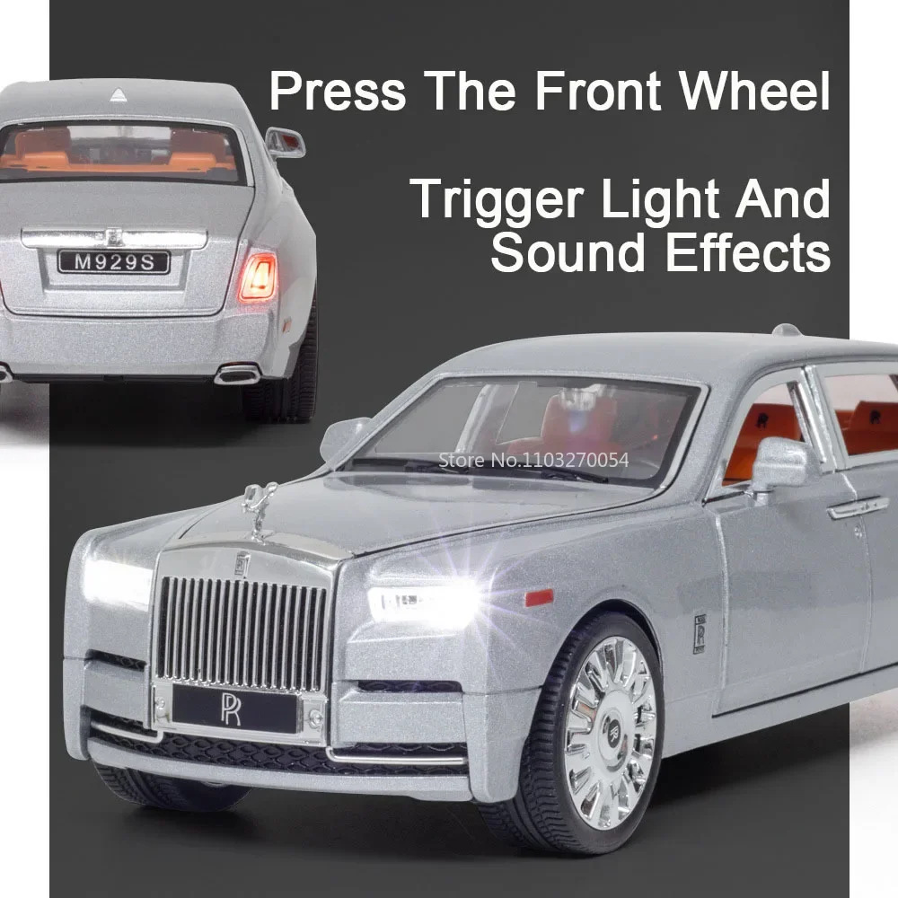 1/20 Rolls-Royce Phantom SUV Alloy Diecasts Car Model Toy With Pull Back Function Limousine Vehicle Models For Boy Birthday Gift