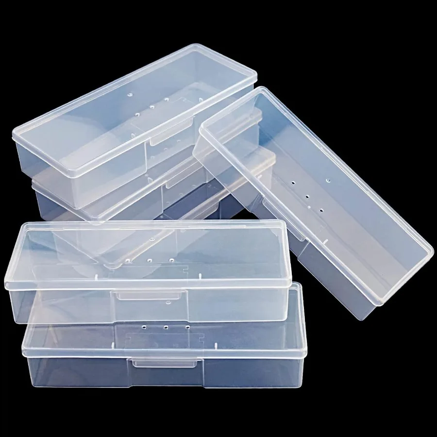 

Clear Manicure Tool Box with 6pcs Storage Case for Organizing Nail Tools Portable Plastic Container for Manicure and Pedicure K