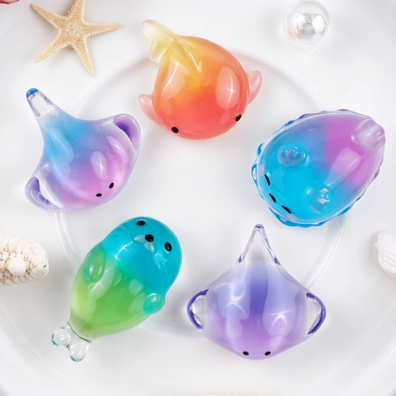 Molde de Silicone Espelhado para Resina, Design Raia Manta Kawaii, para Fundição DIY de Chaveiros, Pingentes de Bolsa, Sabonetes, Velas e Arte em Resina, Presente de Verão