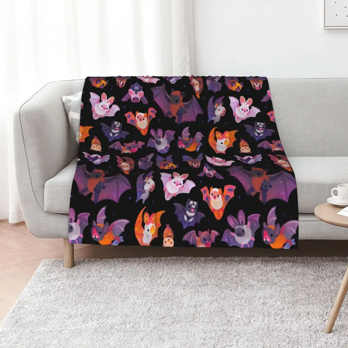 

Bat Throw Blanket Picnic Winter beds Hairy Flannel Fabric Blankets
