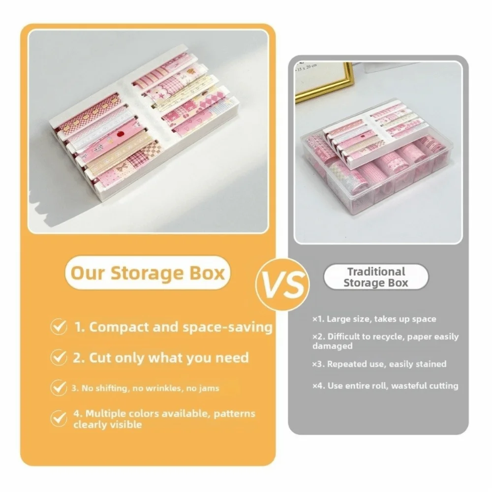 Colorful Nail Foils Storage Box 10 Grid Durable Foil Sticker Storage Case Portable Nail Transfer Paper Organizer Nail Art Studio