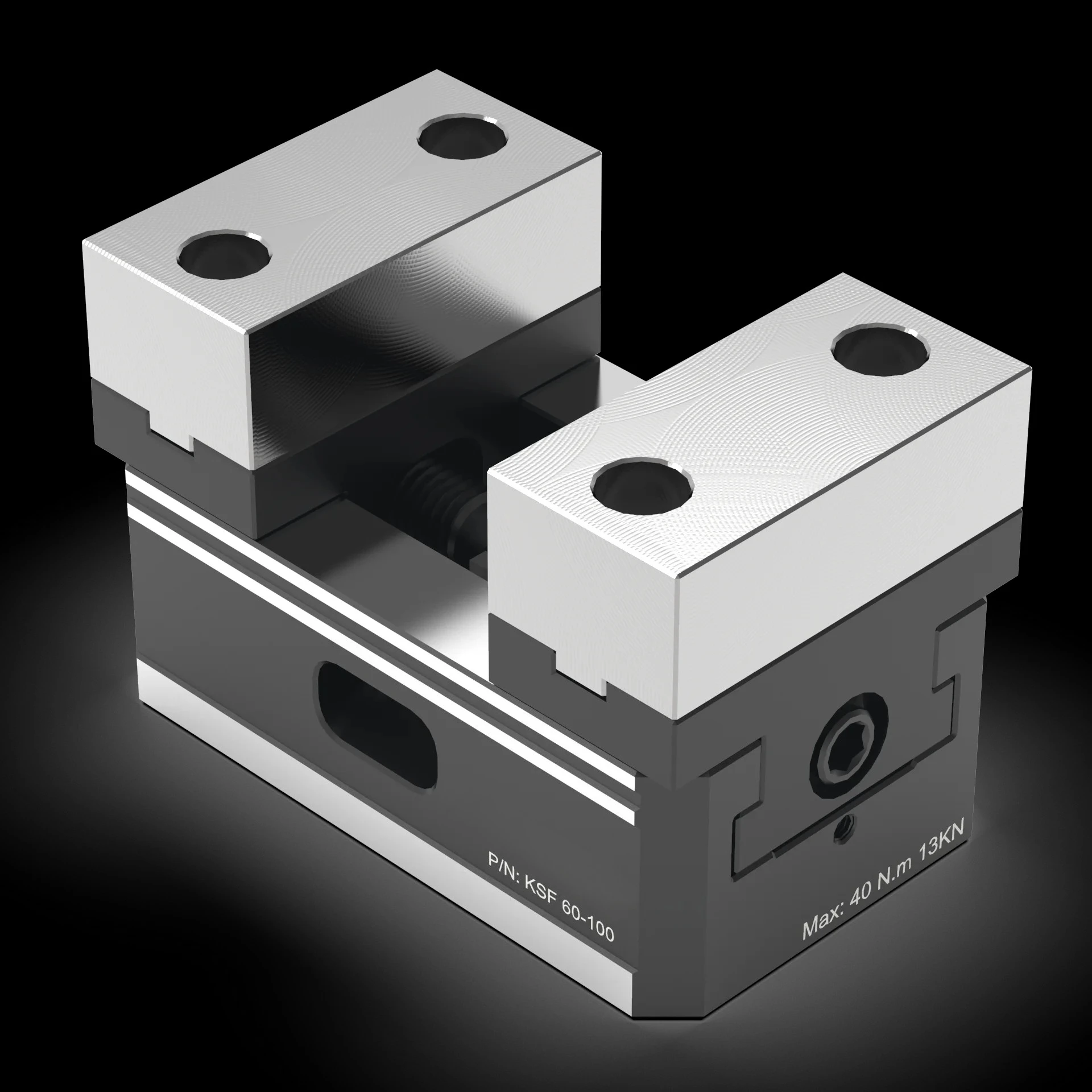 KSF60-100A Compact Self Centering Vise With Machinable Soft Jaw for Multi-axis Machining on Cnc Machine