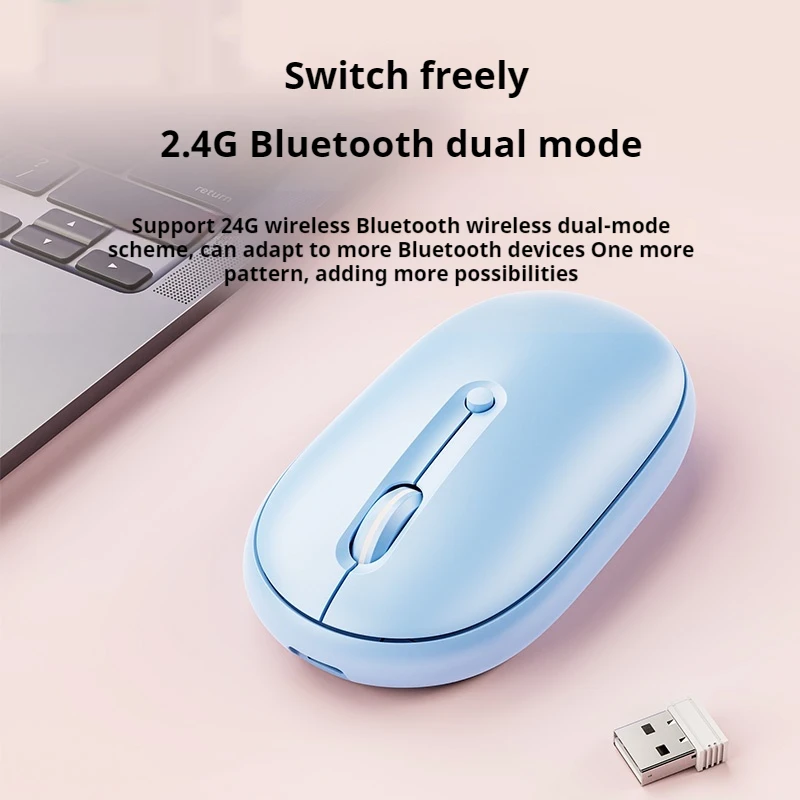 M2 Wireless Bluetooth Mouse Mute Business Office Home Game Pebbles Feel Light  Convenient Tablet Laptop Peripherals Ergonomics