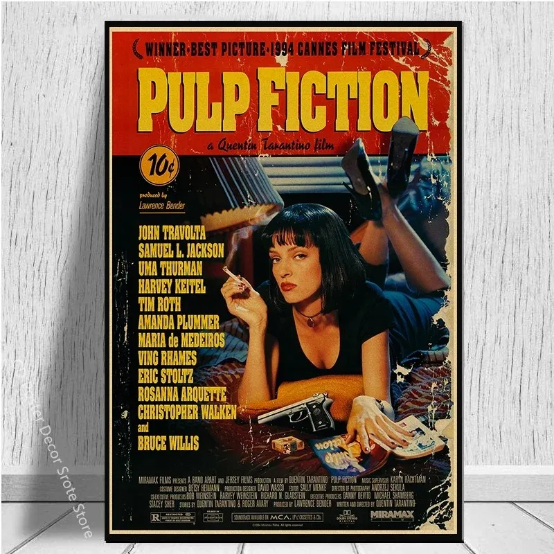 Vintage Classic Movie Posters Retro Prints Pulp Fiction/Godfather Poster Film Retro Home Room Decor Aesthetic Art Wall Painting