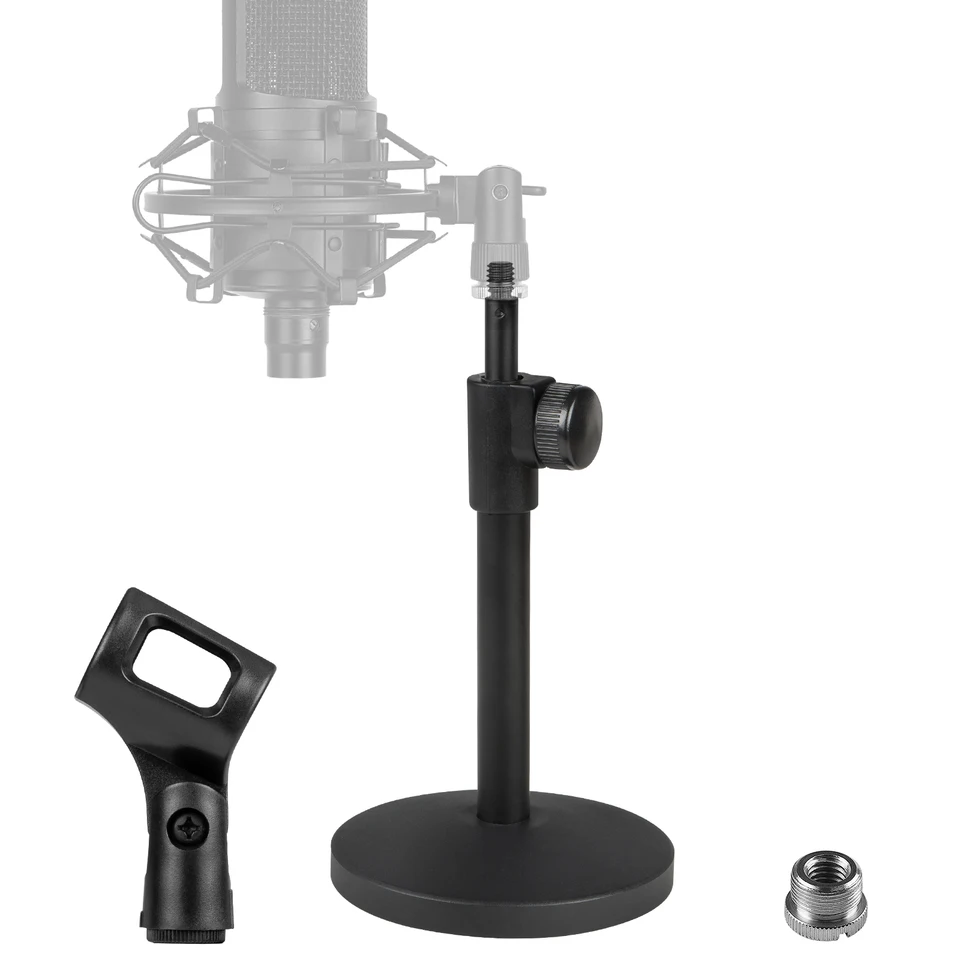Geekria Support Micro Trépied De Bureau Télescopique - Pied Pliant Antidérapant Pour AT2020, AKG P120/P220 Et Plus