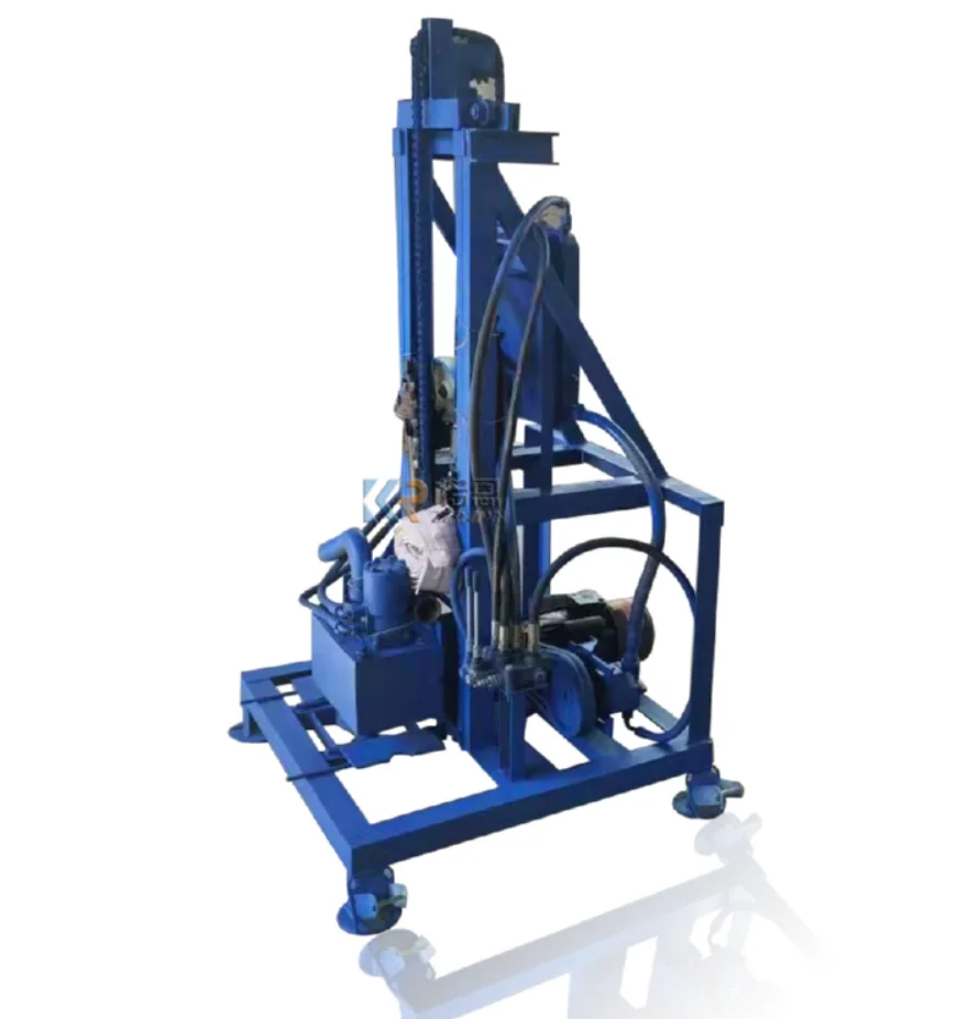 Nuova impiantatrice idraulica elettrica per pozzi d'acqua da 4KW Mini impianto di perforazione idraulico portatile per acque profonde con punta da trapano