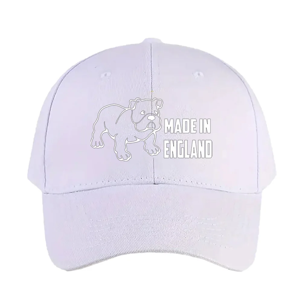 Made In England British Bulldog Woman Man Summer Baseball Cap Adjustable with Curved Brim Duckbill Cap Protection Sun Hats