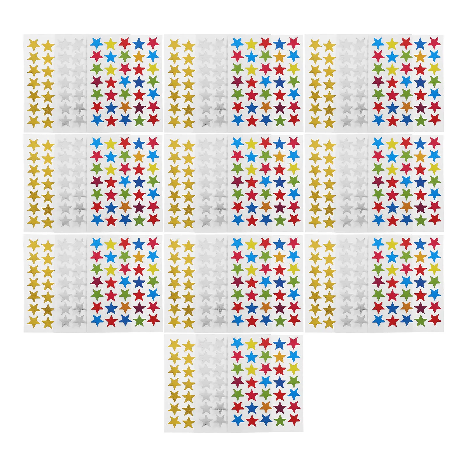 

30 Sheets Star Stickers Self Adhesive Bright Color No Residue Project Reward Stickers Classroom Decor